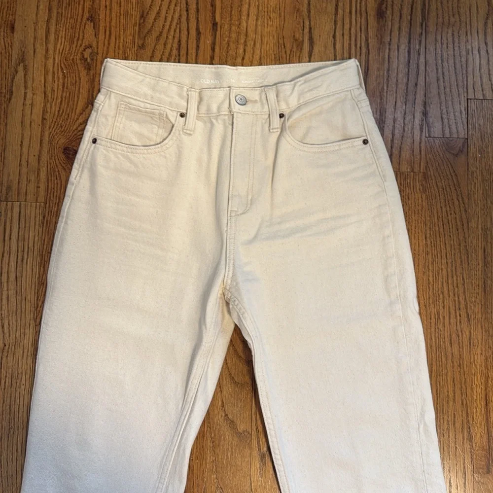 Old Navy Girls Slouchy Straight White Jeans